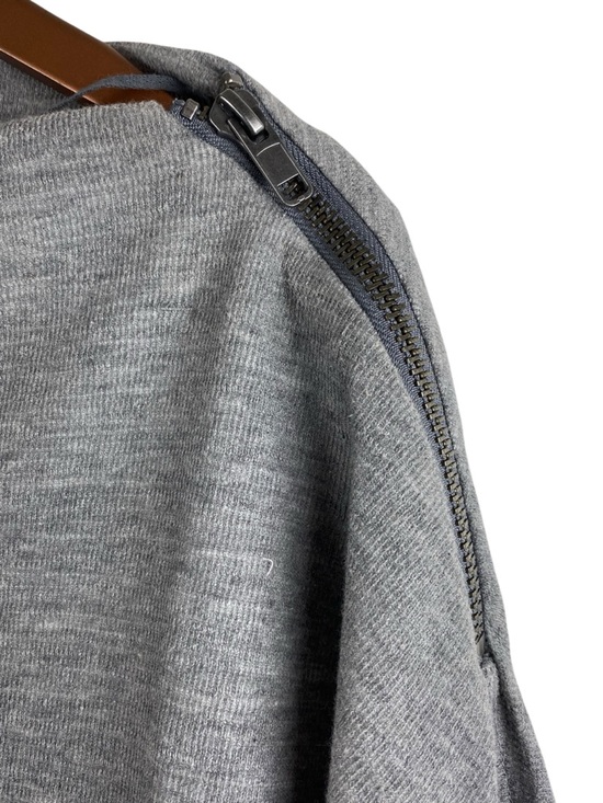 We The Free Free People Gray Zip Shoulder Sweater Top XS Oversized Knit - Picture 5 of 10